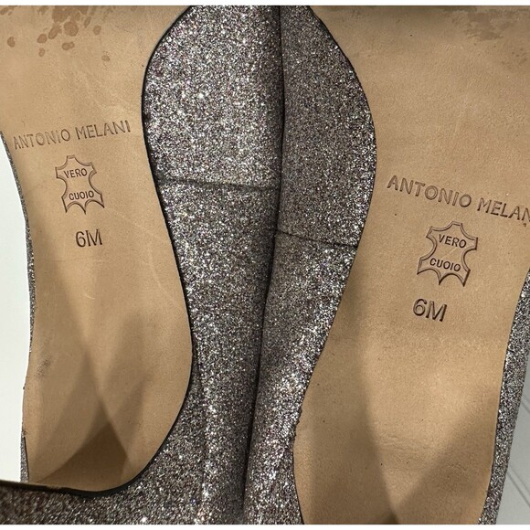 Antonio Melani Glitter Pump Heel Size 6 Multicolor Gold/Bronze Holiday NYE - Picture 7 of 7